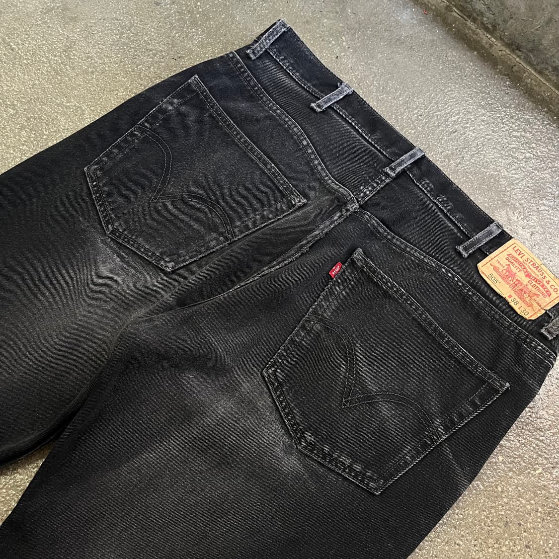00s Levis505 블랙 워싱진 (38”) 상품이미지6