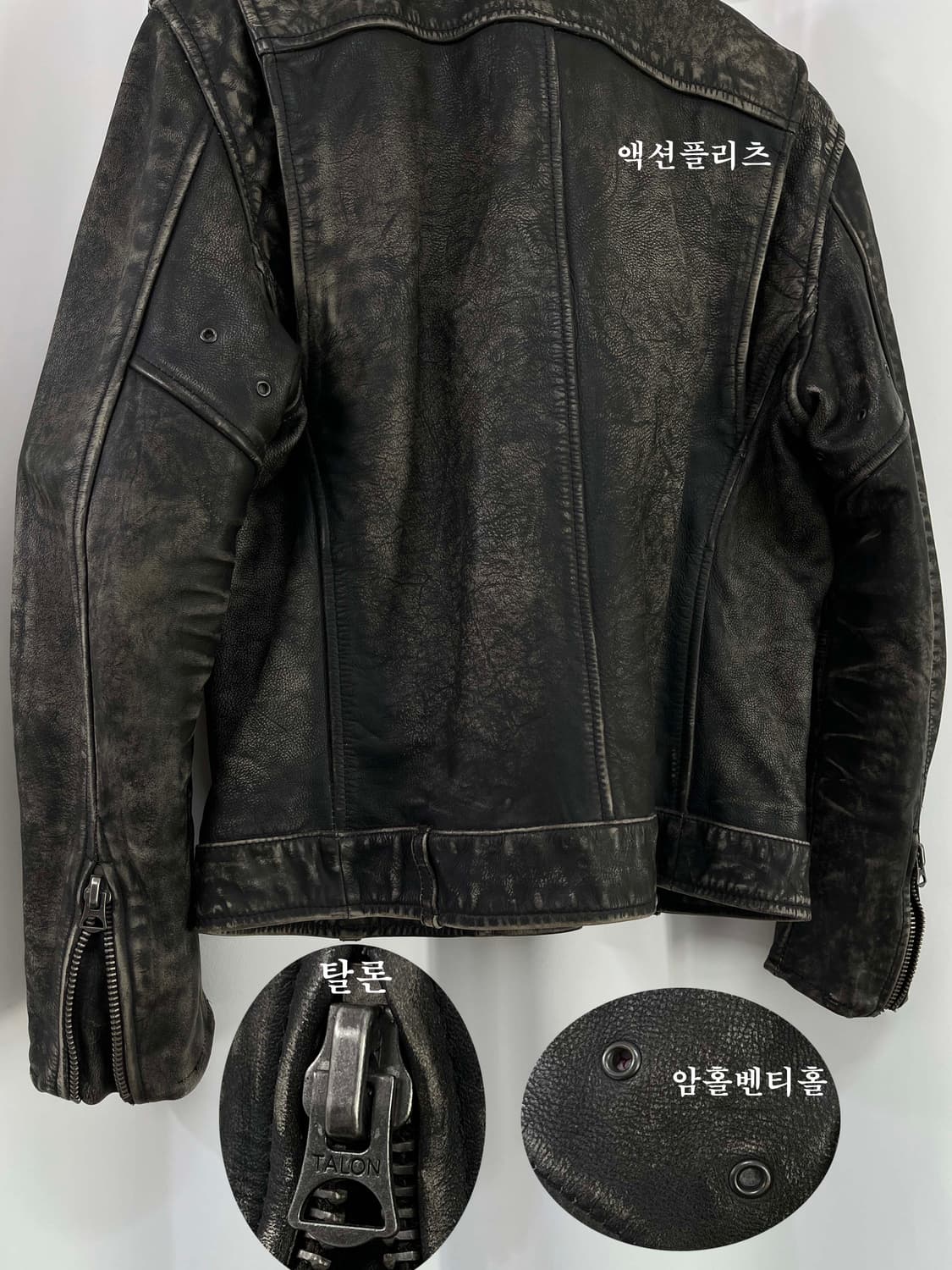 폴로 랄프로렌 탑그레인 카우하이드 러프아웃 모토 레더자켓 상품이미지9