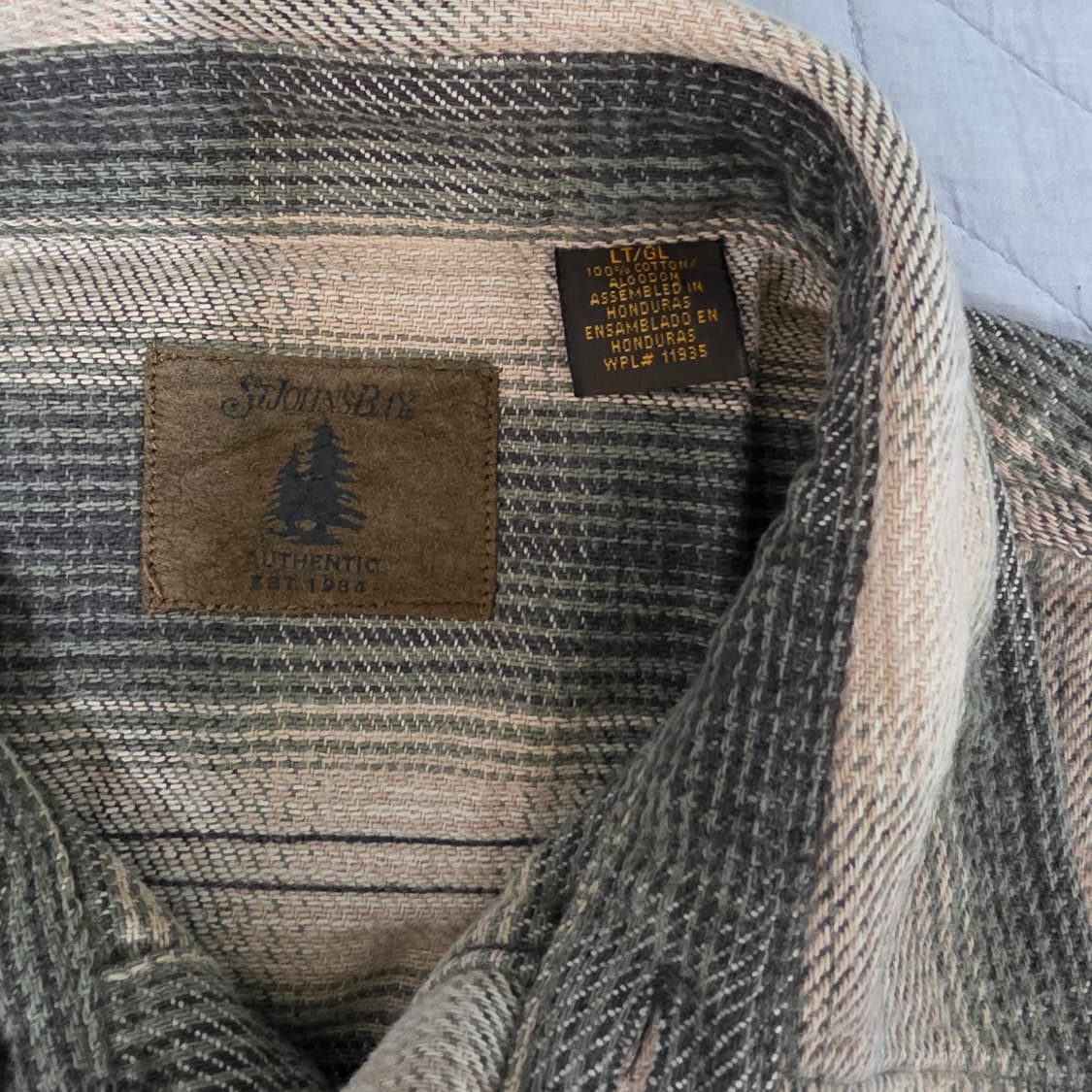 [L] 00s 세인트 존스 베이 빈티지 플란넬 체크 셔츠 베이지/블랙 상품이미지3