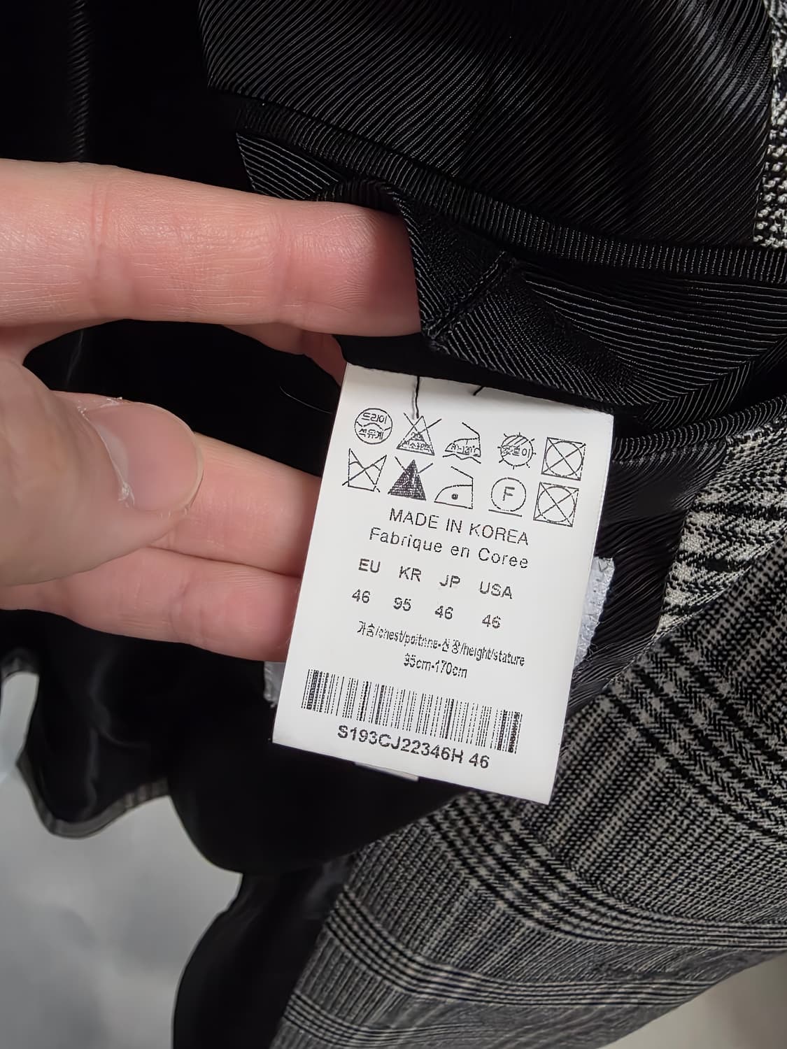 솔리드옴므 오버핏 체크 자켓 (46, 100-105) 상품이미지3