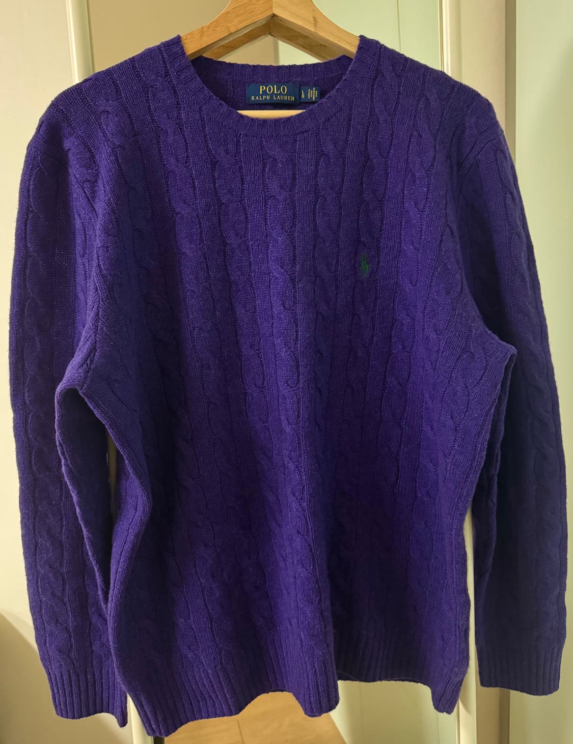 폴로 랄프로렌 울 캐시미어 케이블니트 스웨터 L 남여공용 상품이미지1