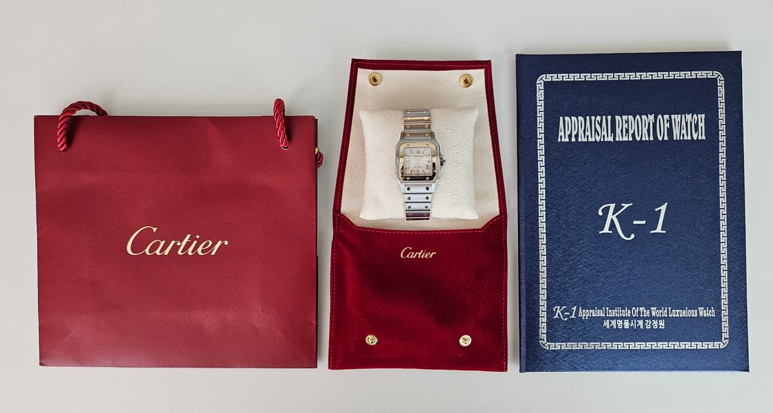 까르띠에 산토스 갈베 콤비 라지 오토메틱 (기요쉐패턴) 상품이미지10