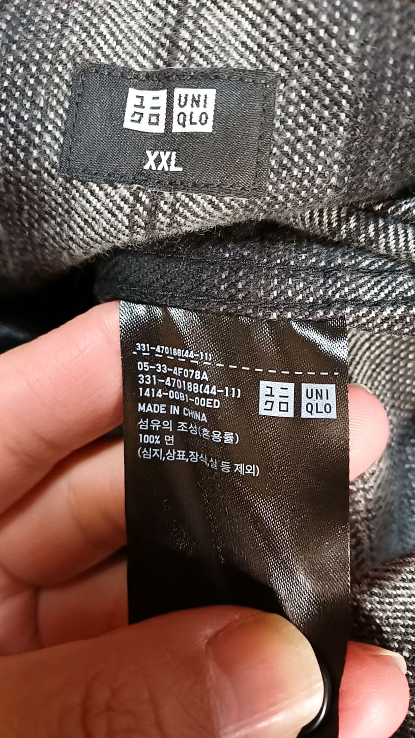 유니클로 미사용 체크남방 빅사이즈115 가슴67 기장82 상품이미지6