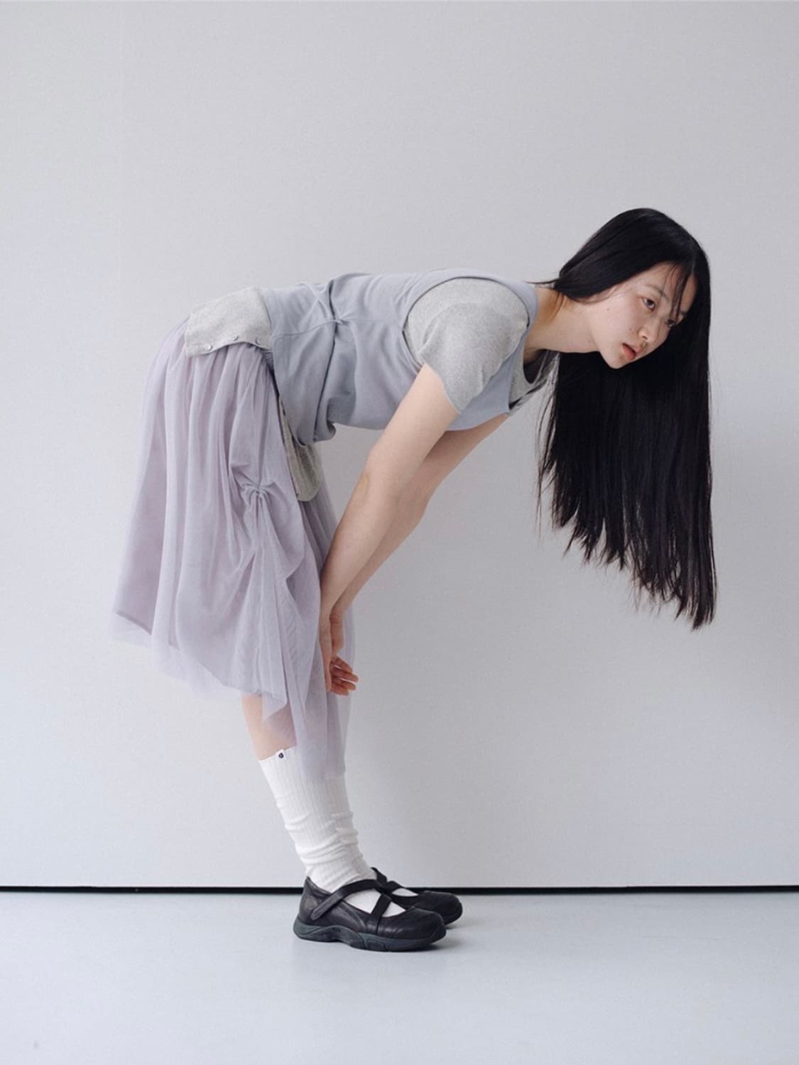 오헤시오 SHEER DRAPE BANDING SKIRT 드레이프 스커트 상품이미지2