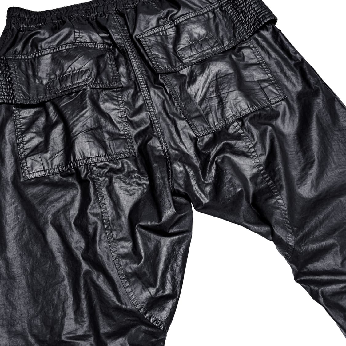 릭오웬스 - 13SS DRKSHDW 크리치 코팅 카고 팬츠 - 블랙 -  상품이미지5