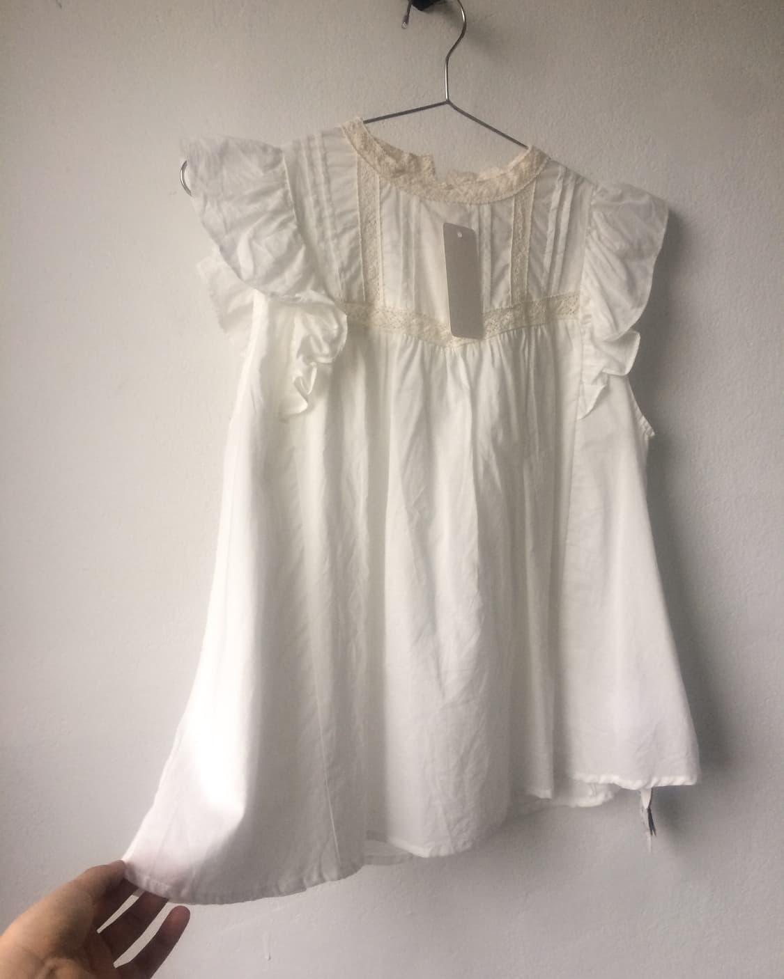 Crochet trimming frill sleeveless 상품이미지3