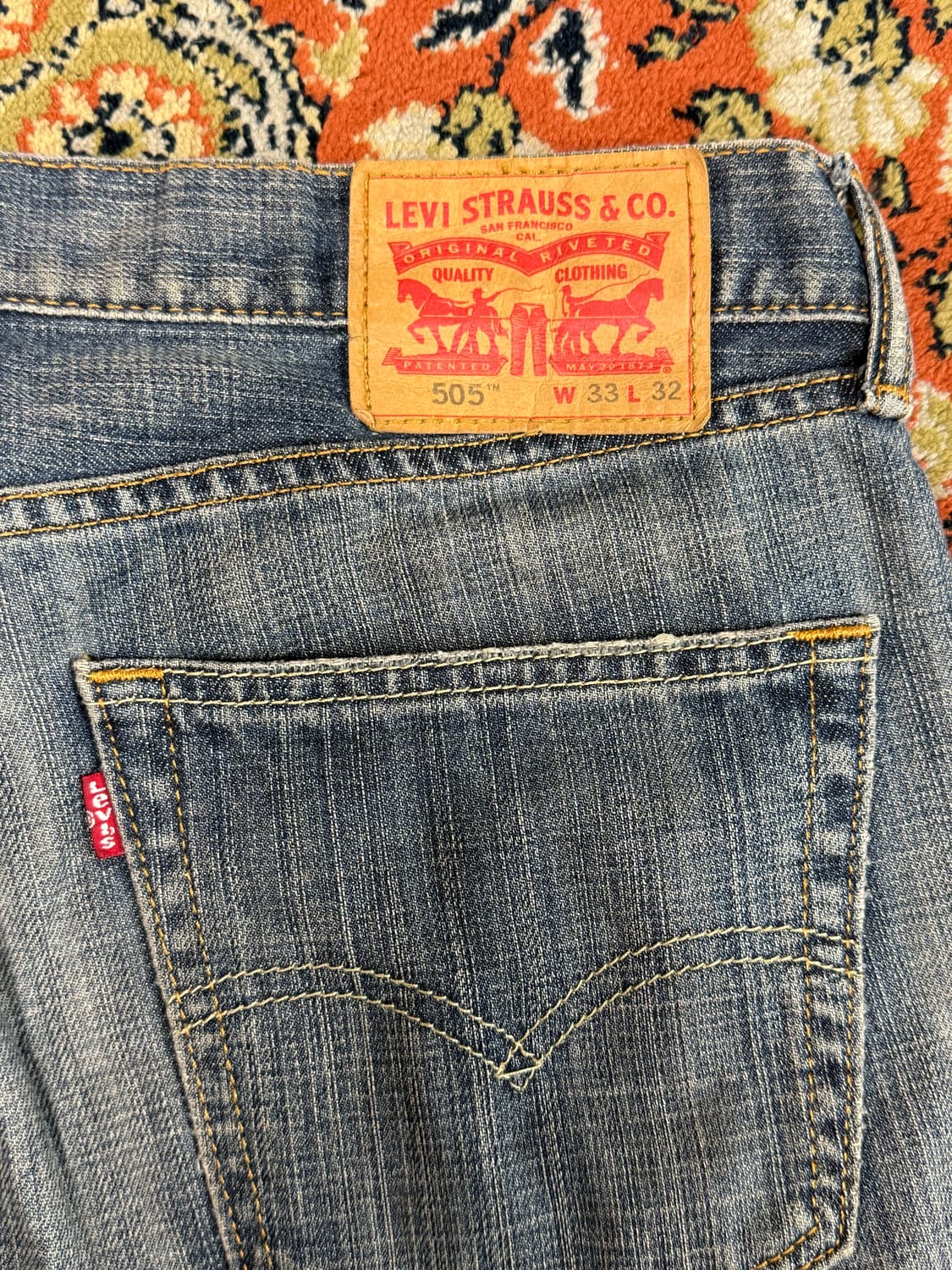 리바이스 빈티지 505 데님팬츠 중청33x32  상품이미지3