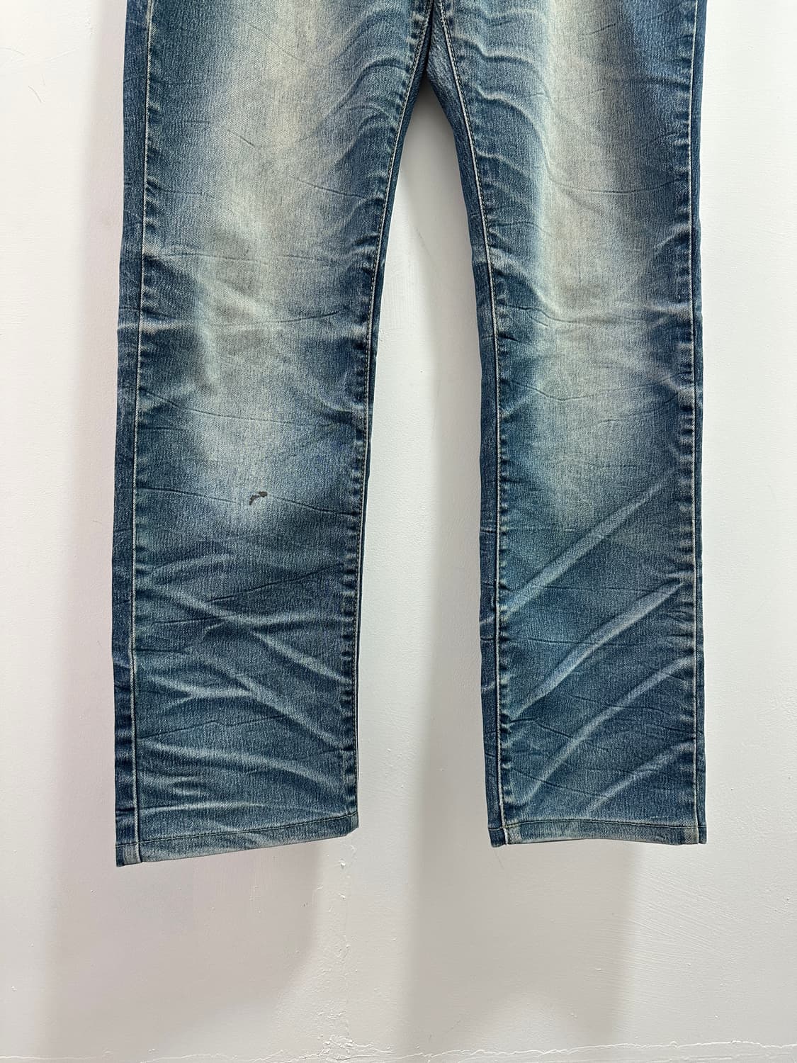Vintage fade lines back zipper denim pan 상품이미지5