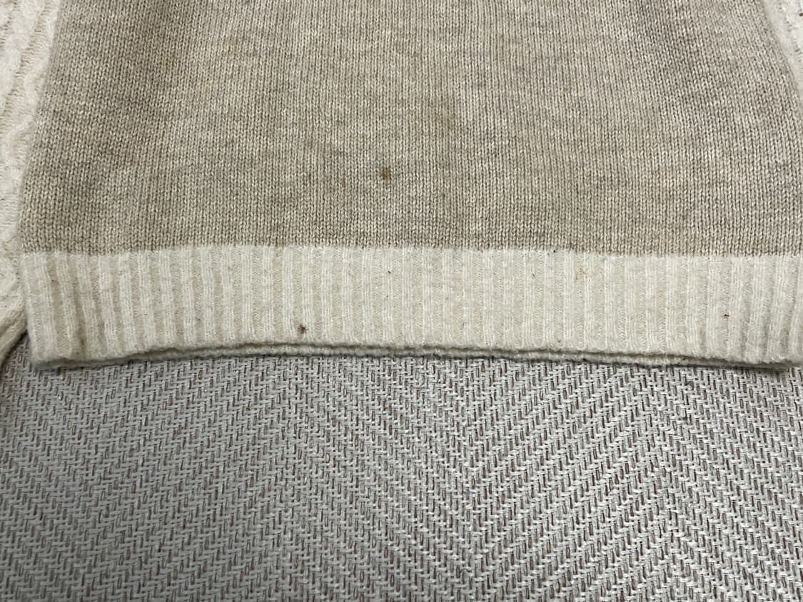 빔즈 크루넥 베이지 배색 니트  J03699 상품이미지2