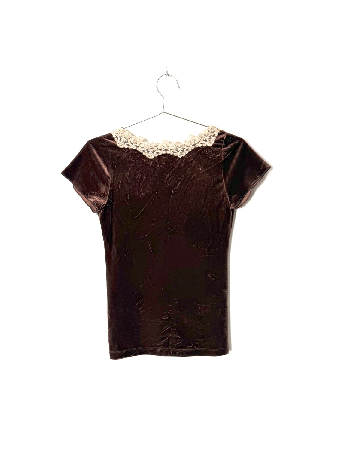 vintage velvet lace trim top  상품이미지3