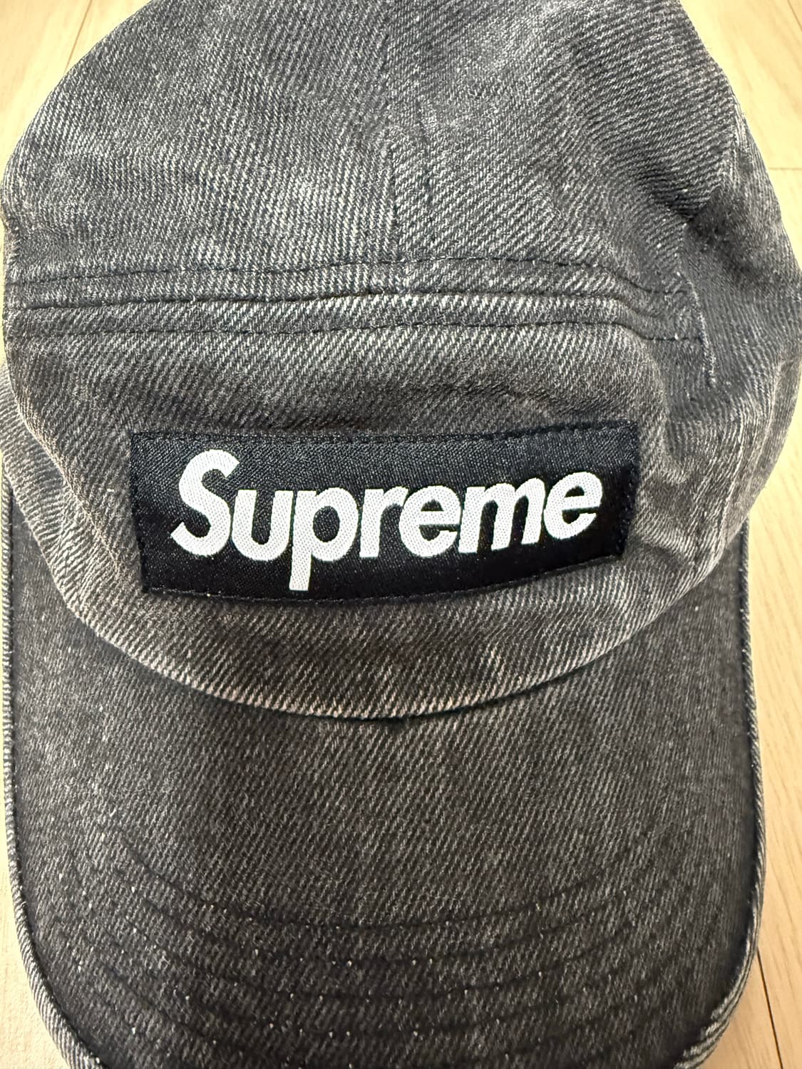 슈프림 코티드 데님 캠프캡 블랙 24SS 상품이미지3