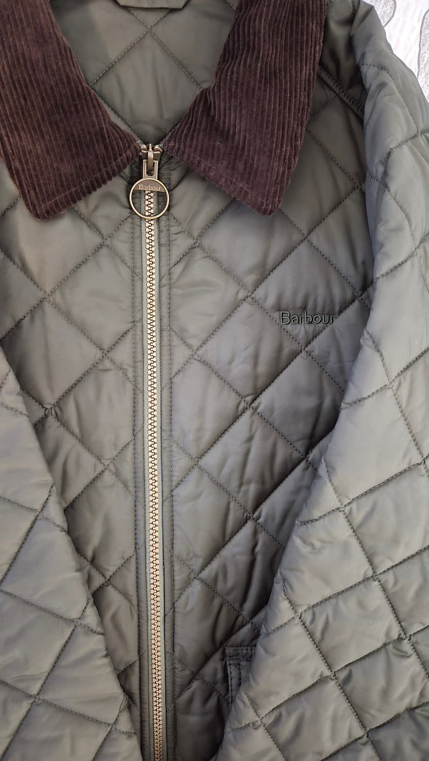 바버 퀼팅 자켓 올리브 L 상품이미지4