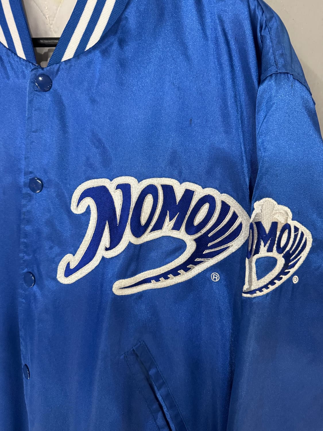 90s 토요타 x LA다저스 x 노모 히데오 사틴 봄버자켓  상품이미지5