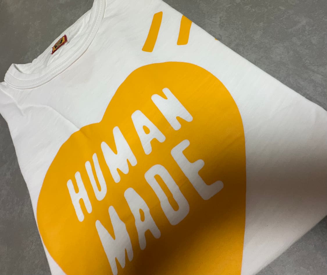 휴먼메이드 옐로우 하트 반팔 화이트 상품이미지3