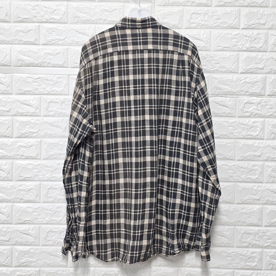 택포_ 폴로 랄프로렌 남성 린넨 체크 셔츠 XL 상품이미지4