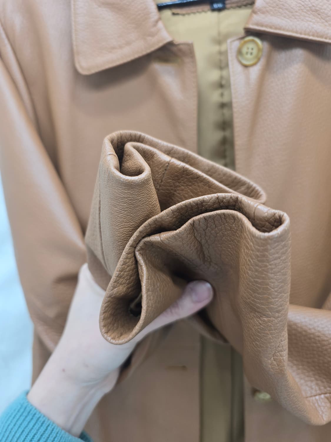 레쥬르 브라운 양가죽 레더 코트 66 (55) 상품이미지4