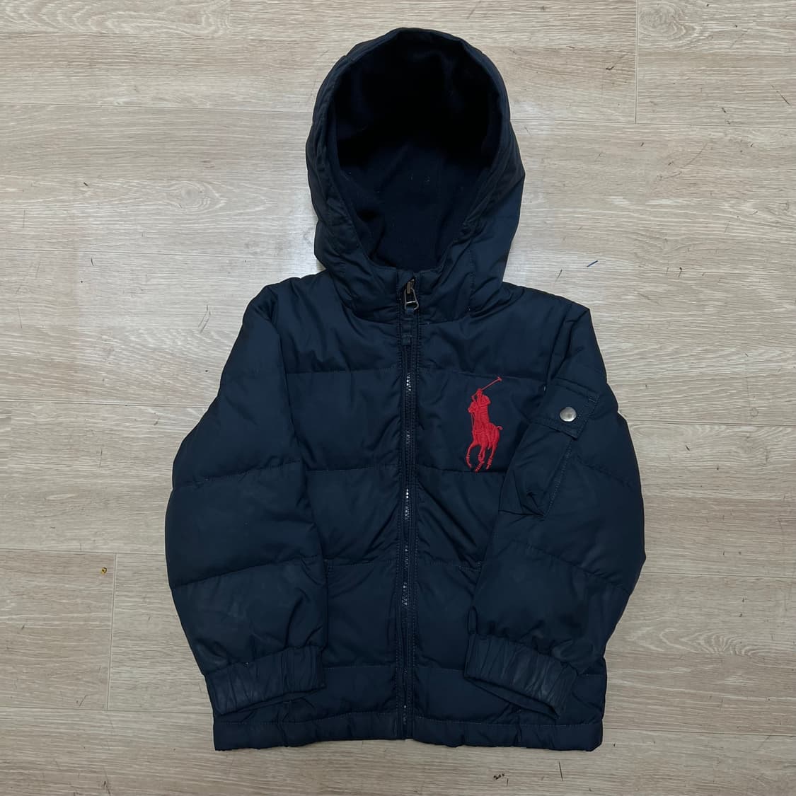 폴로 랄프로렌 키즈 덕다운 빅포니 로고 후드 패딩 점퍼 [네이비] 4세 상품이미지1