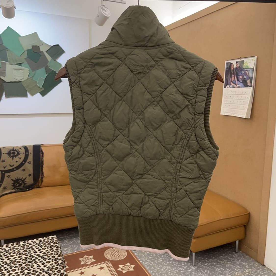 타미힐피거 Y2K 슬림핏 퀄팅 말차카키 경량 조끼 S C09211 상품이미지4