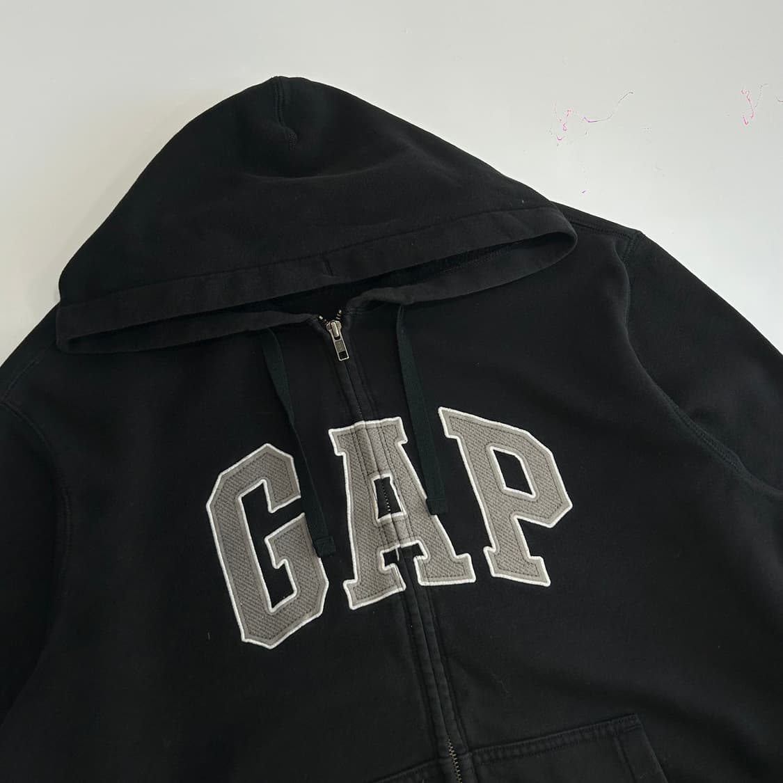 Gap 갭 그레이 로고 블랙후드집업 상품이미지4