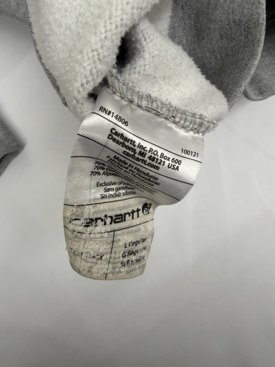 [L] 칼하트 회색 후드티 상품이미지6
