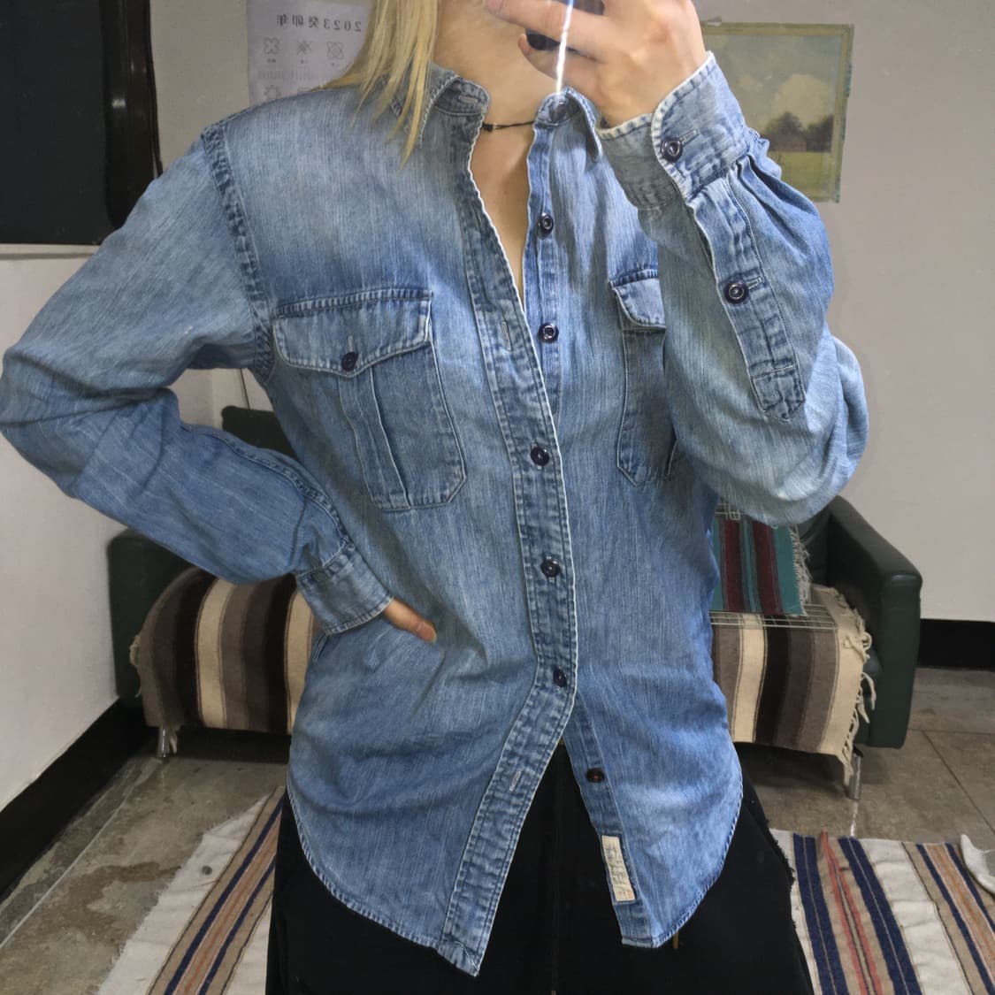 투티/0328 폴로 랄프로렌 청 데님 셔츠 연청 워싱 레전드예뻐요 상품이미지2