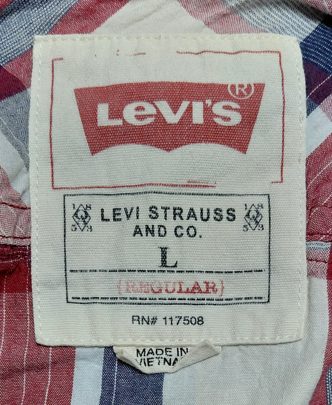[L/화이트탭] 리바이스(Levi's) 자개 스냅 체크 웨스턴 셔츠 상품이미지5