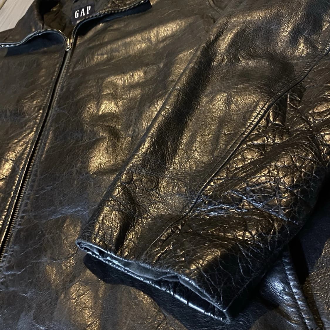 90s 올드 갭 싱글 레더 자켓 상품이미지4