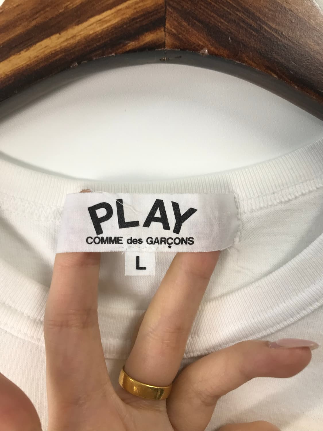 꼼데가르송 플레이 와펜 화이트 반팔 티셔츠 상품이미지6