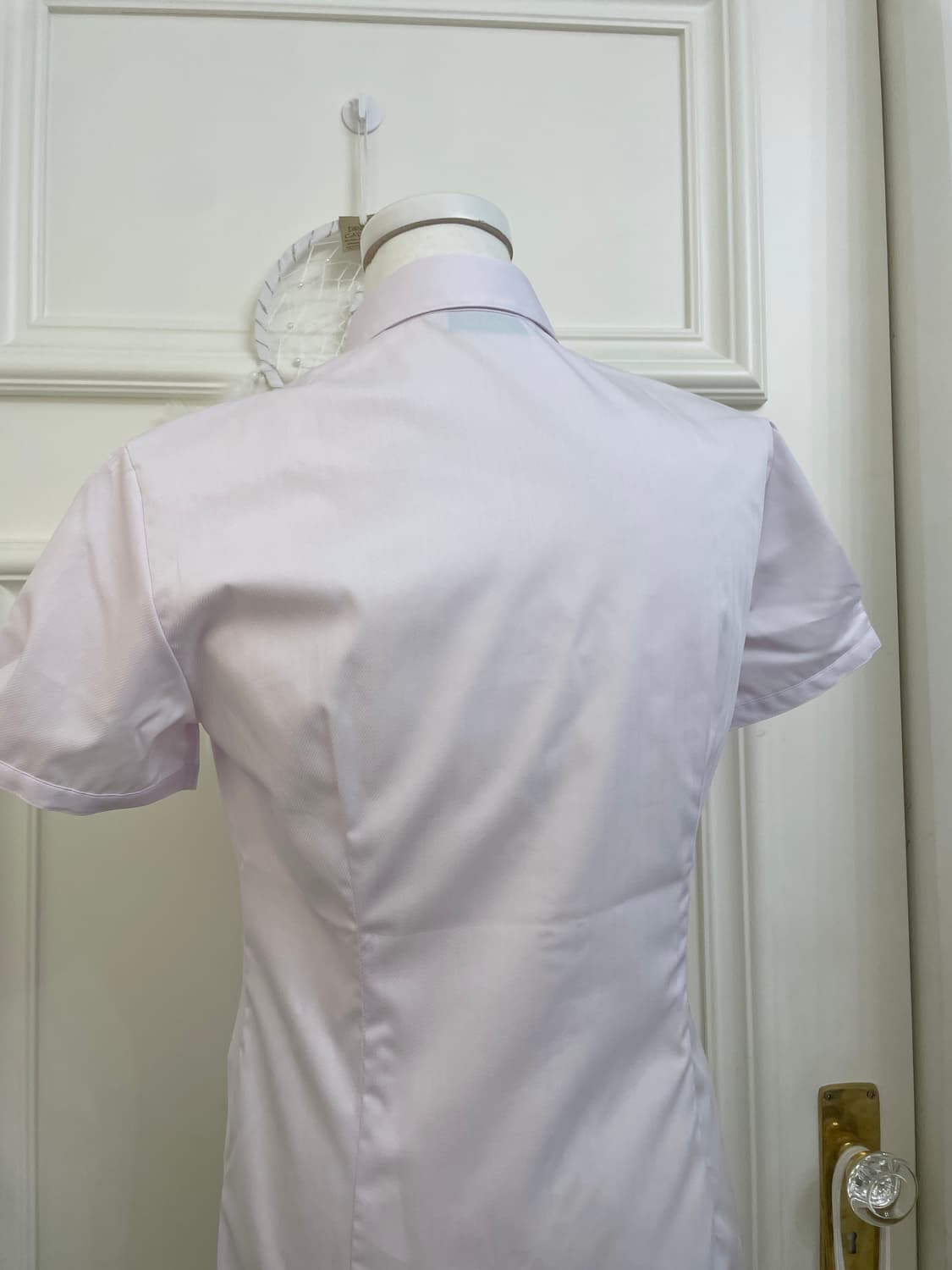 pink lavender shirring basic half shirt 상품이미지4