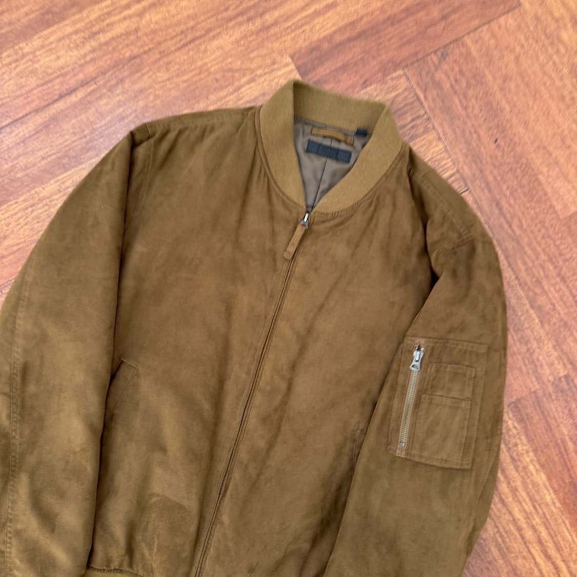 XL 유니클로 MA-1 스웨이드 블루종 자켓  상품이미지4