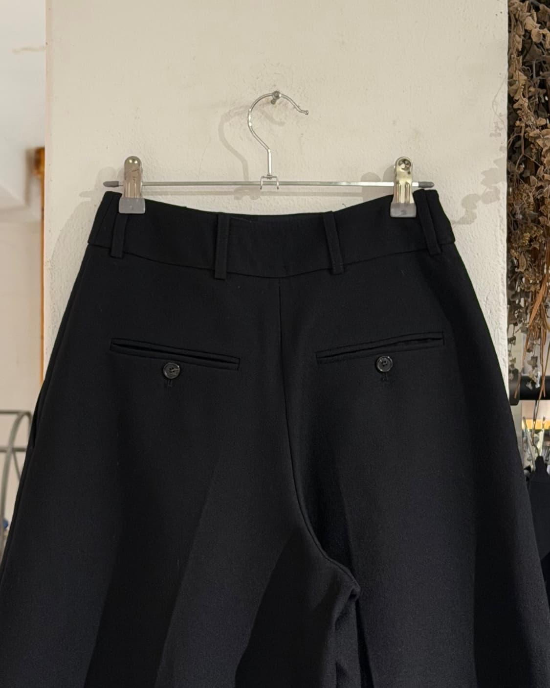 질샌더 네이비 블랙 핀턱 미디 와이드 팬츠 상품이미지5