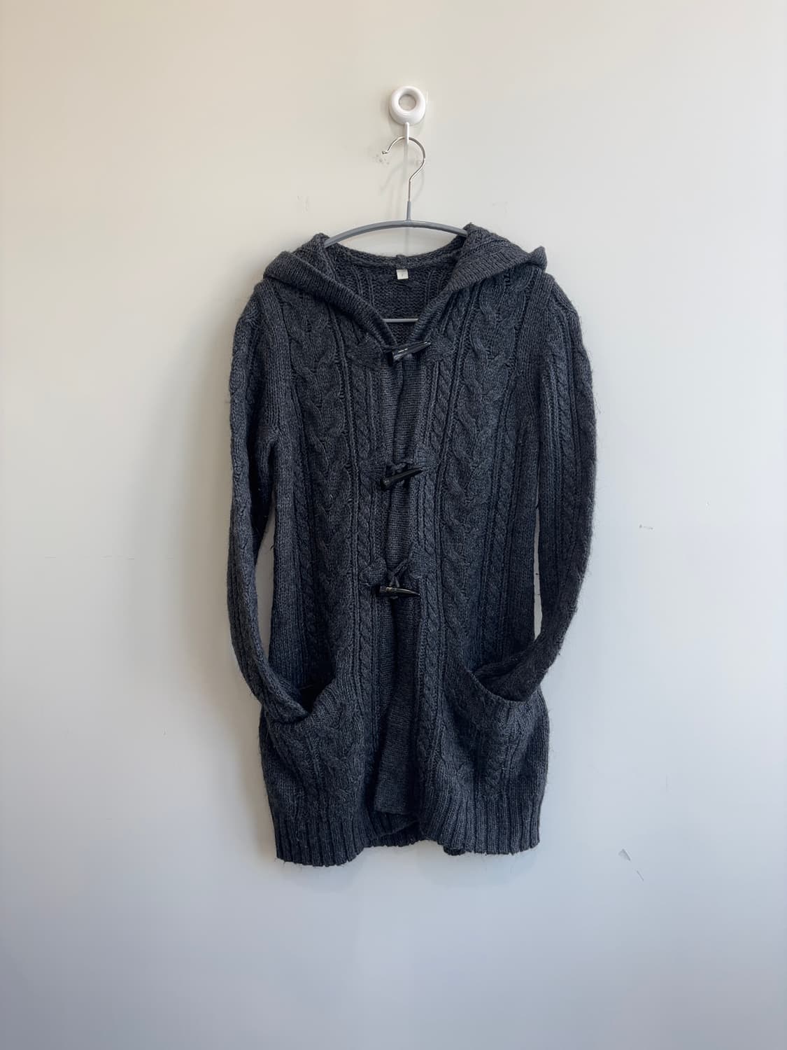 유니클로 꽈배기 토글 후드 가디건 상품이미지1