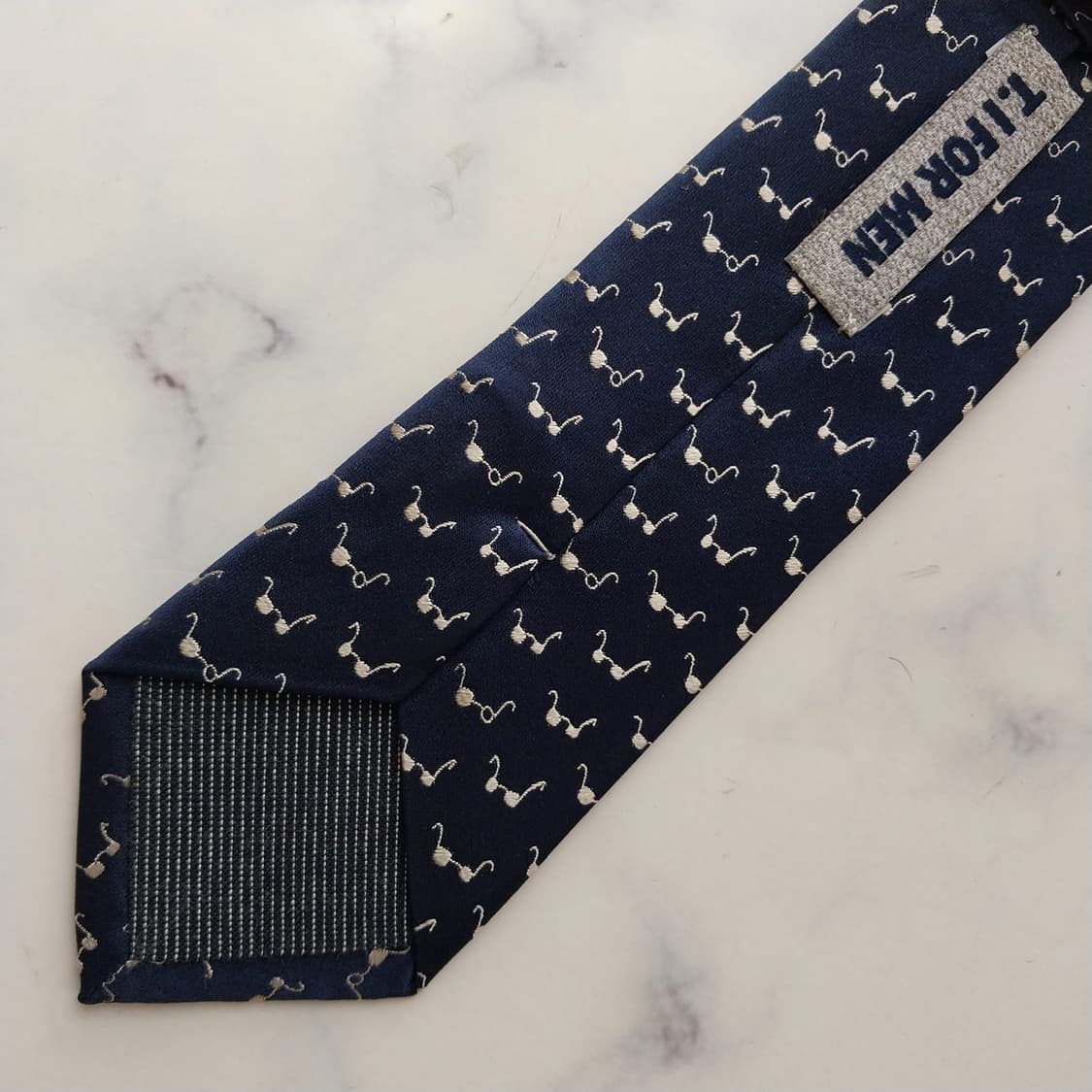 티아이포맨 실크 네이비 안경 자수 넥타이 6.5cm A+등급 K2395 상품이미지8
