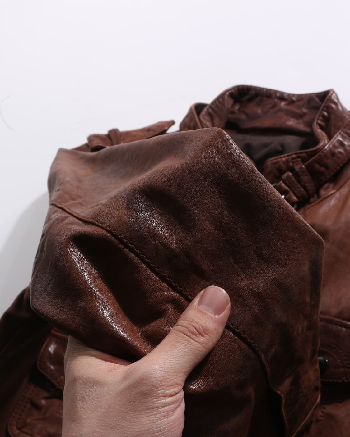 O-0318 Sheep skin leather bomber jacket 상품이미지5