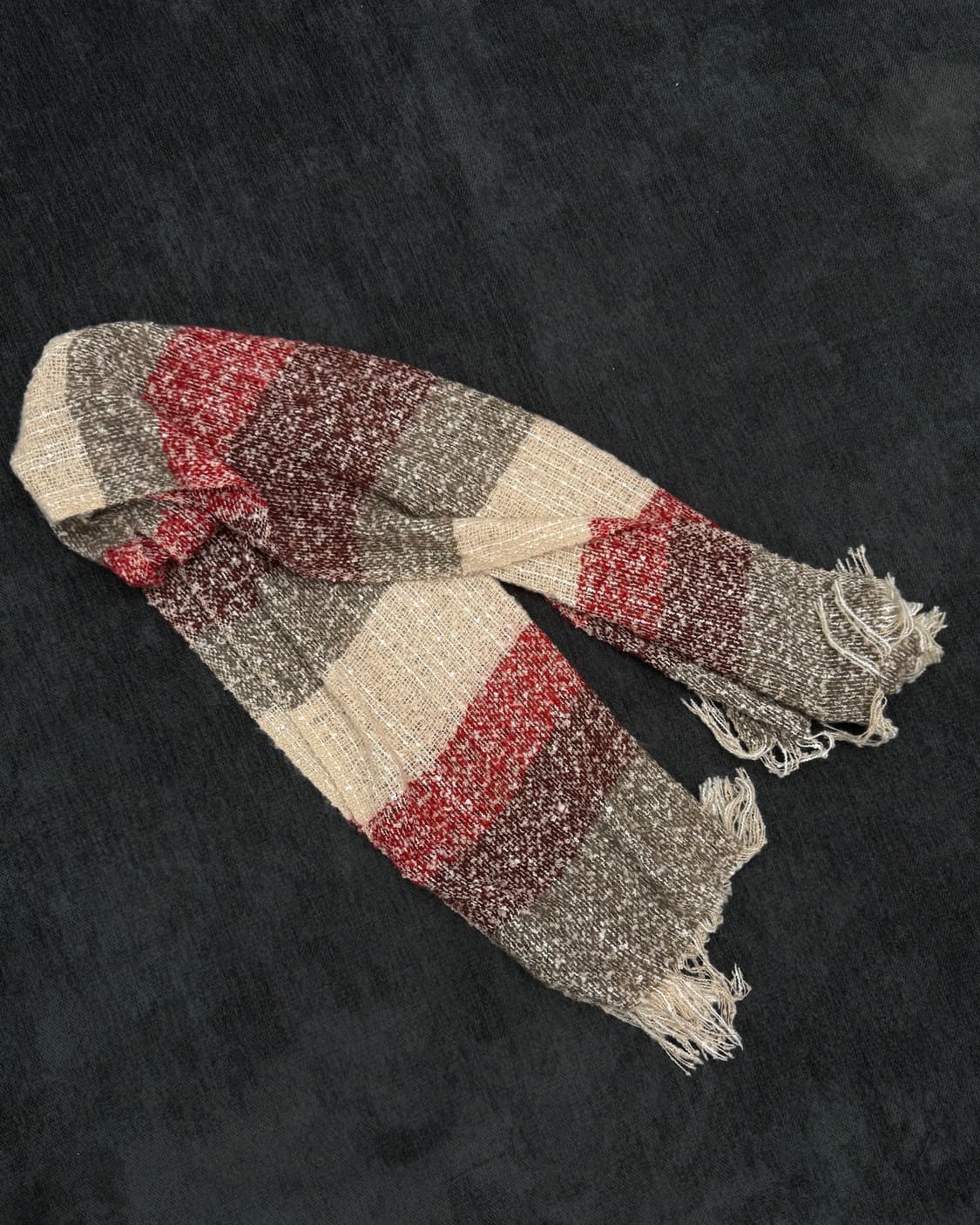 빈티지 컬러 블럭 니트 머플러 상품이미지1