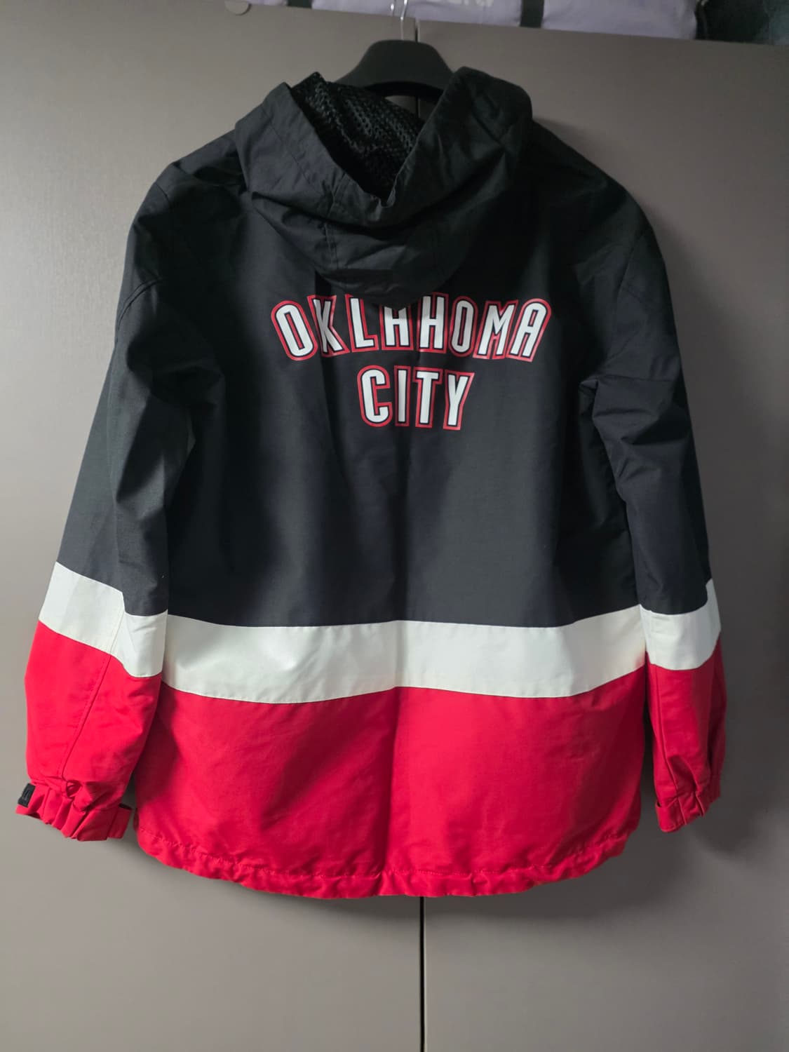 Nba 바람막이 아노락후드 레드/블랙 상품이미지2