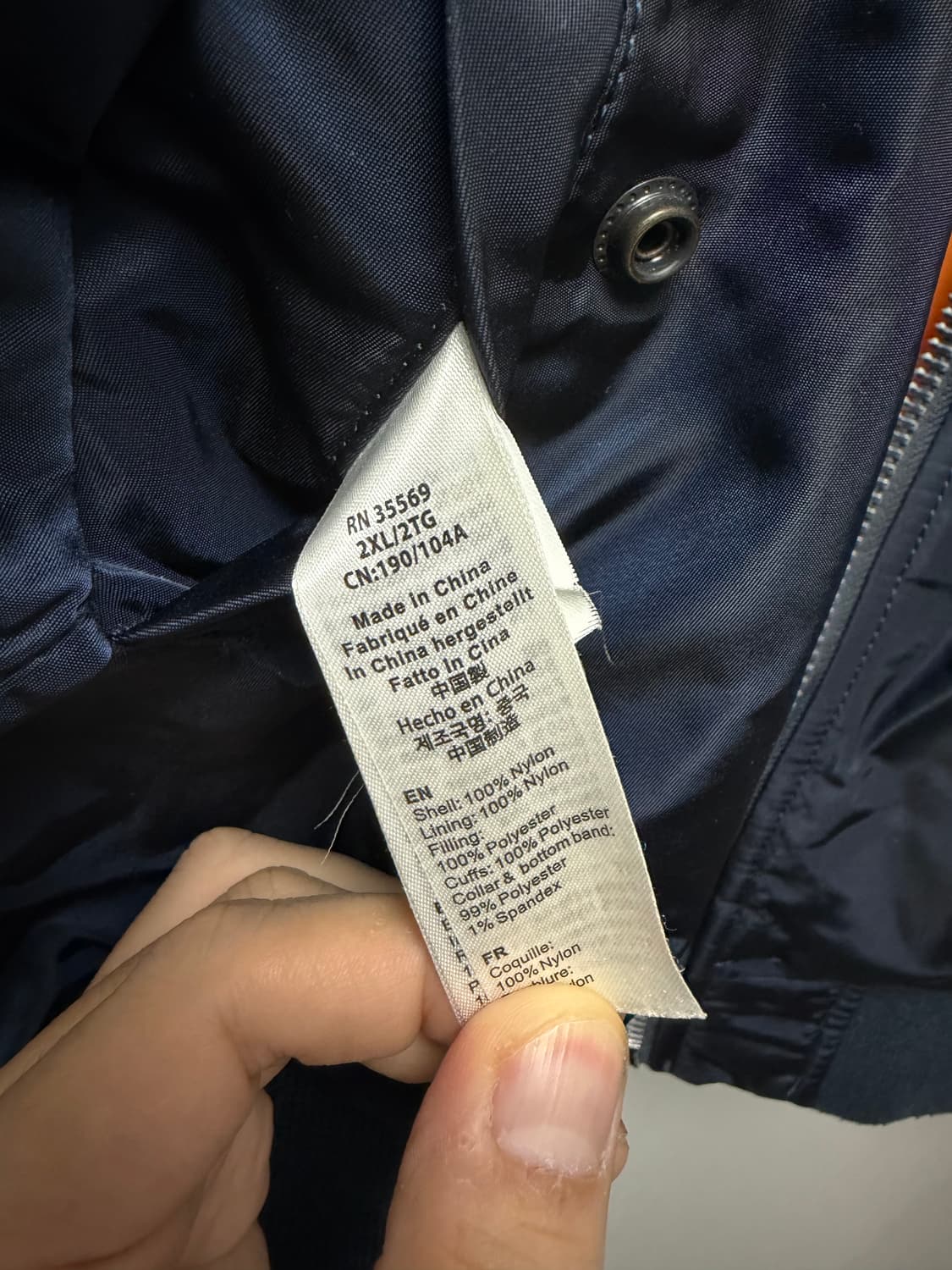 알파 인더스트리 ma-1 슬림 네이비 상품이미지5