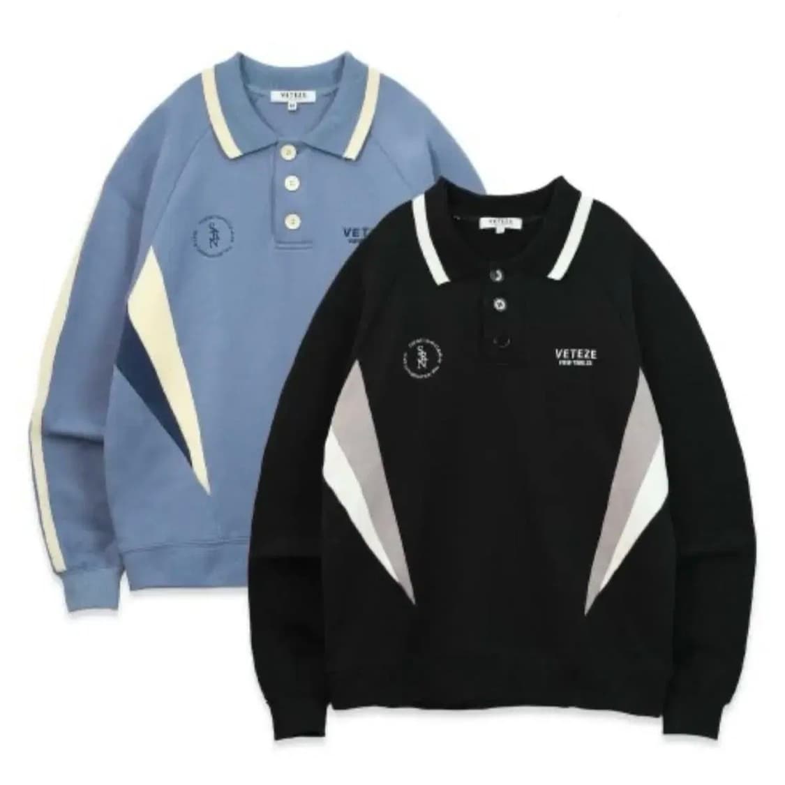 [베테제 X 소라노] 블록 럭비 맨투맨 Black  상품이미지1