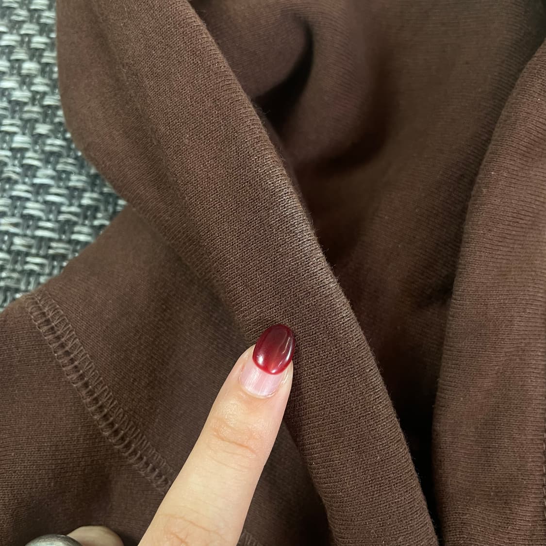 슈프림 브라운 로고 자수 후드티 L 상품이미지6