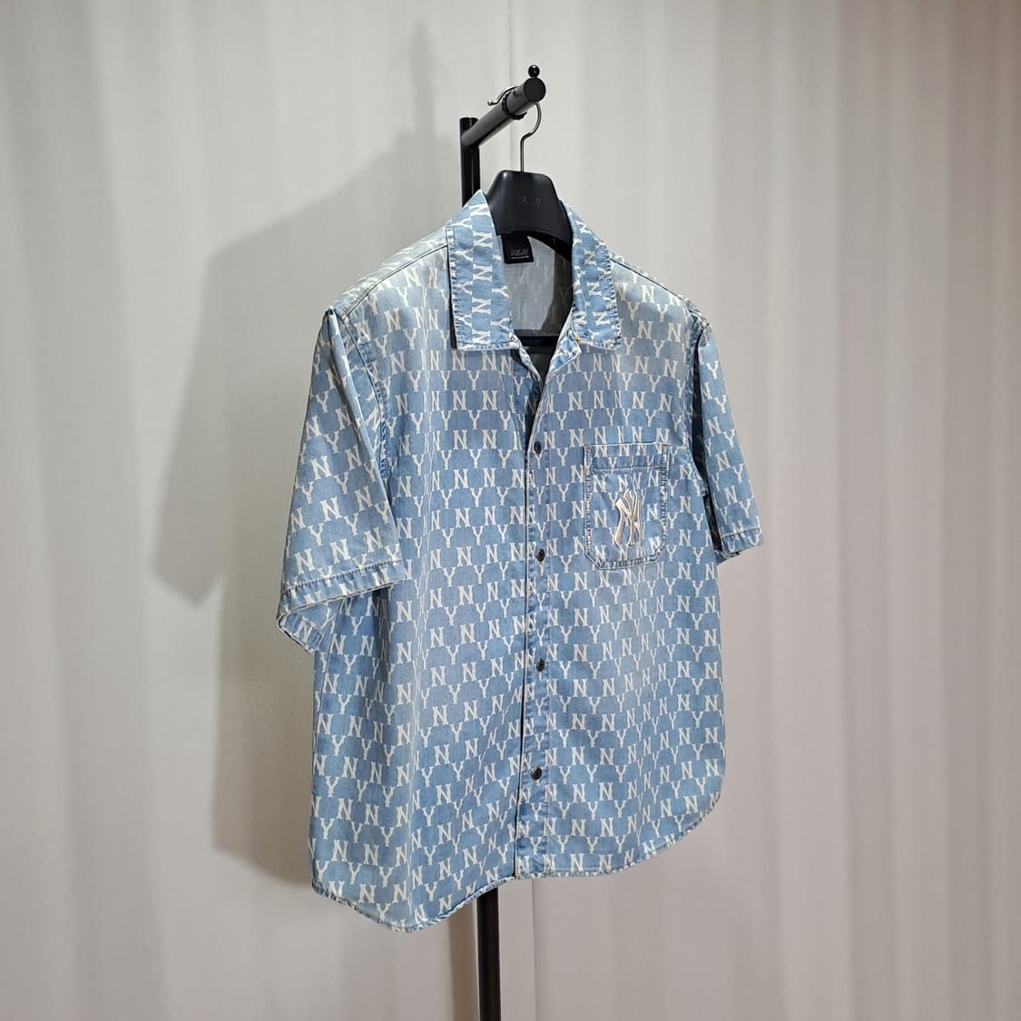 (택포) MLB 모노그램 반팔 데님셔츠 XL B319 상품이미지3