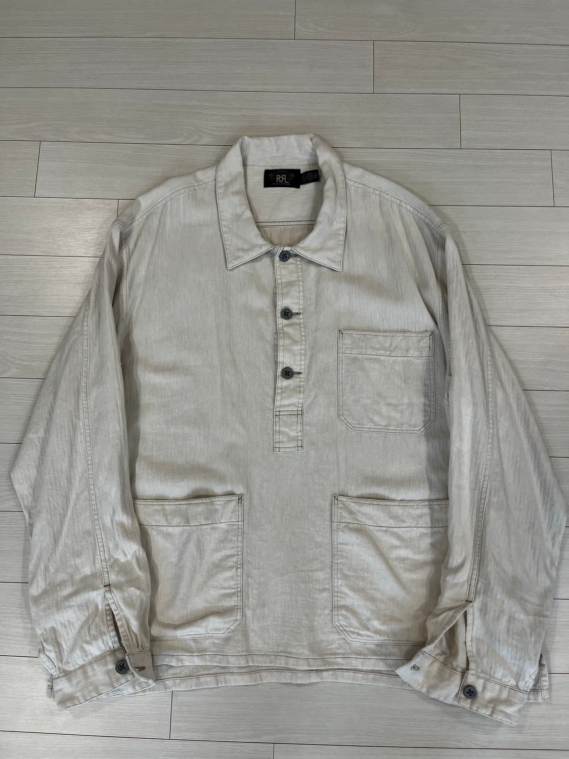 RRL 더블알엘 린넨 혼방 HBT워크 풀오버 셔츠 자켓 상품이미지2