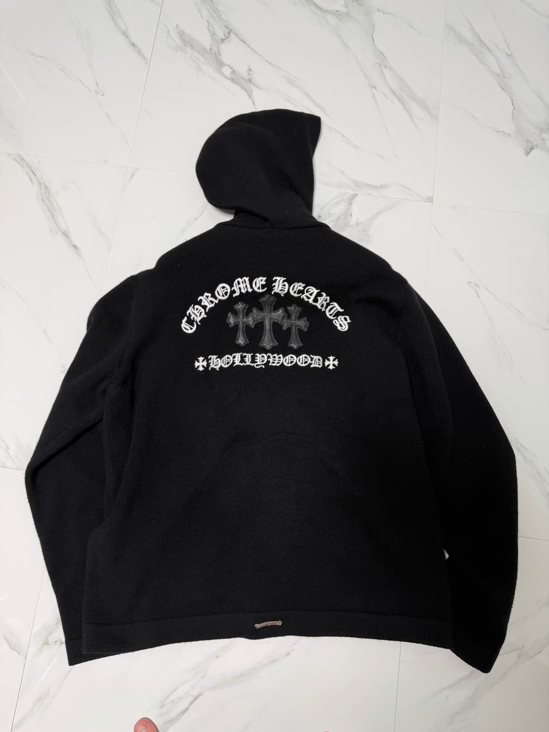 크롬하츠 레더패치 세메터리 캐시미어 후드집업 L 상품이미지4