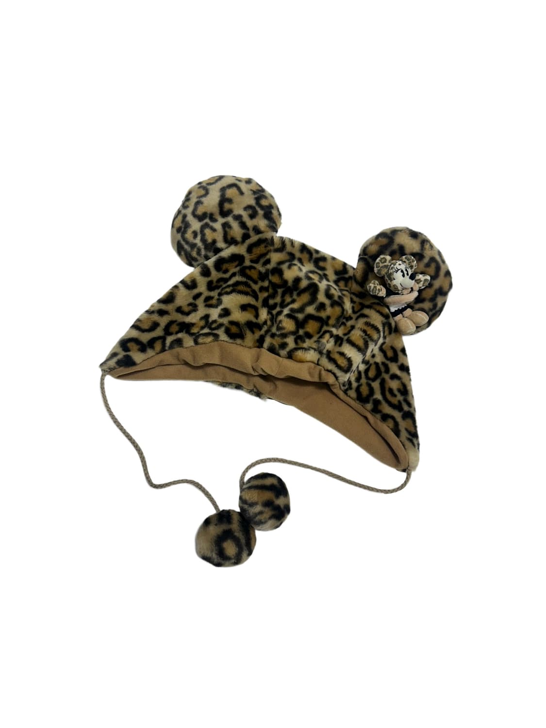 도쿄디즈니 미니마우스 호피 레오파드 갸루 털모자  상품이미지4