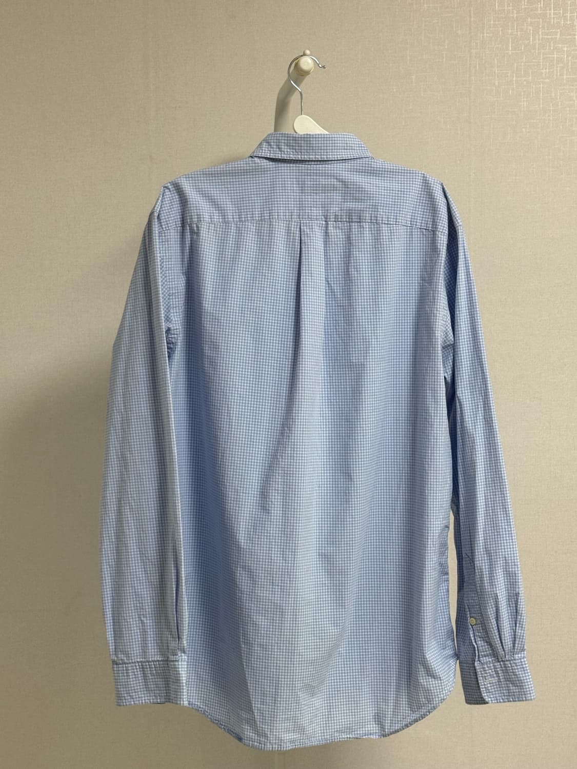 폴로 체크 블루 핑크 로고 셔츠L 상품이미지2