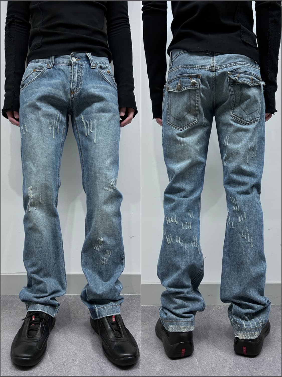 돌체앤가바나 플랩 포켓 디스트레스드 데님 상품이미지1