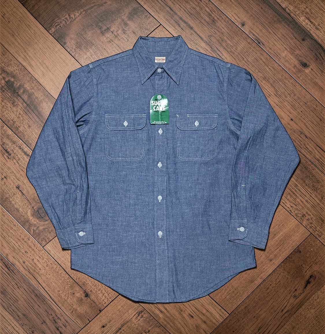 90s 슈가케인 삼브레이 워크셔츠 데드스탁 상품이미지1