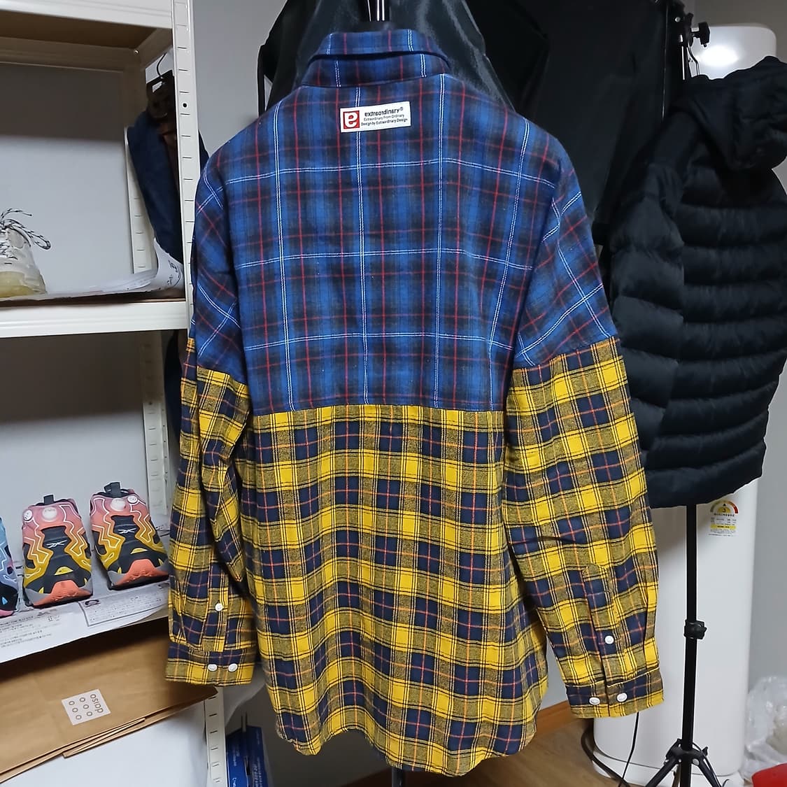 택붙은 미사용 엑스트라오디너리 셔츠 체크 남방 상품이미지5