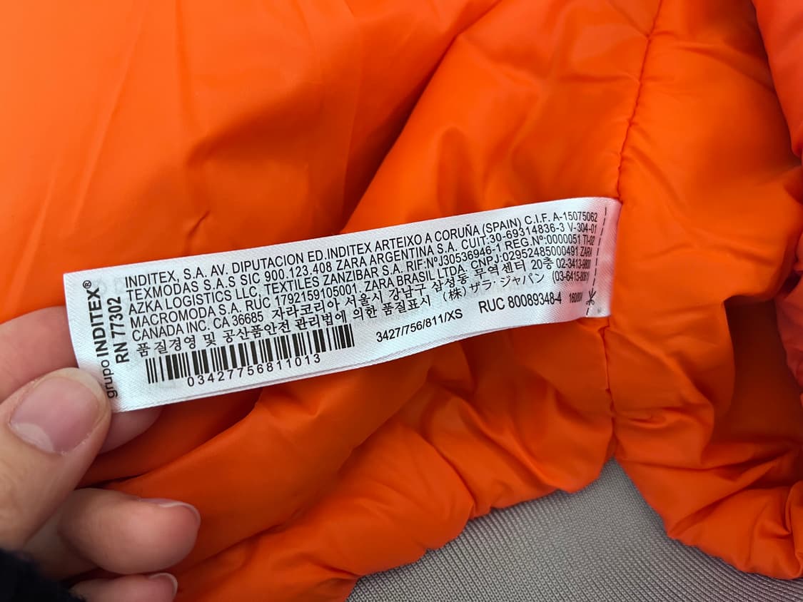 자라 Zara 여성 크롭경량점퍼 XS사이즈 상품이미지7