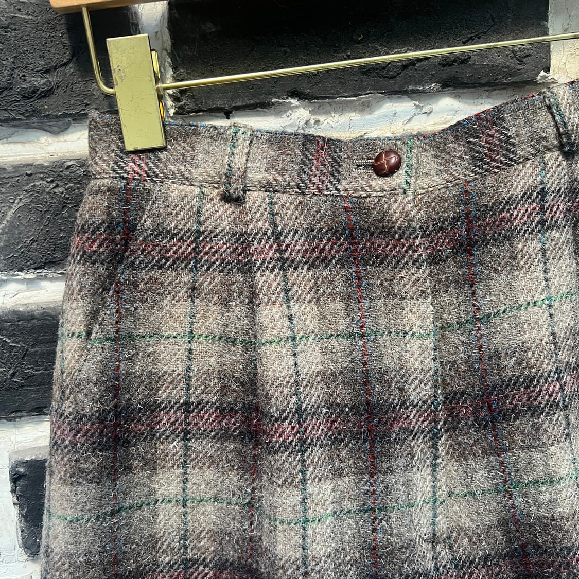 New yorker 체크 울 하이웨스트 팬츠 상품이미지2