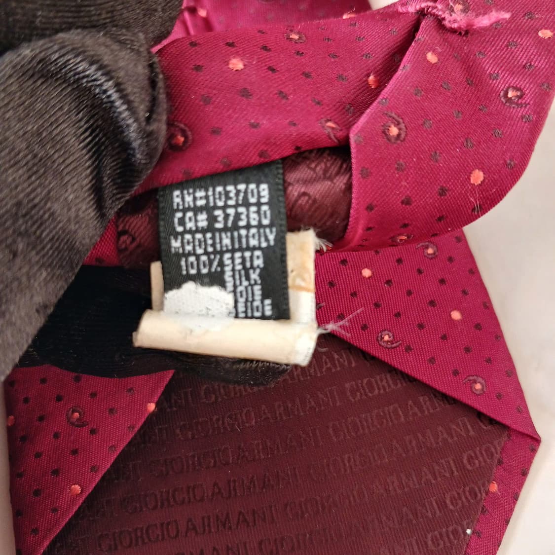 조르지오 아르마니 실크 버건디 패턴 넥타이 9cm A+등급 A19214
 상품이미지8